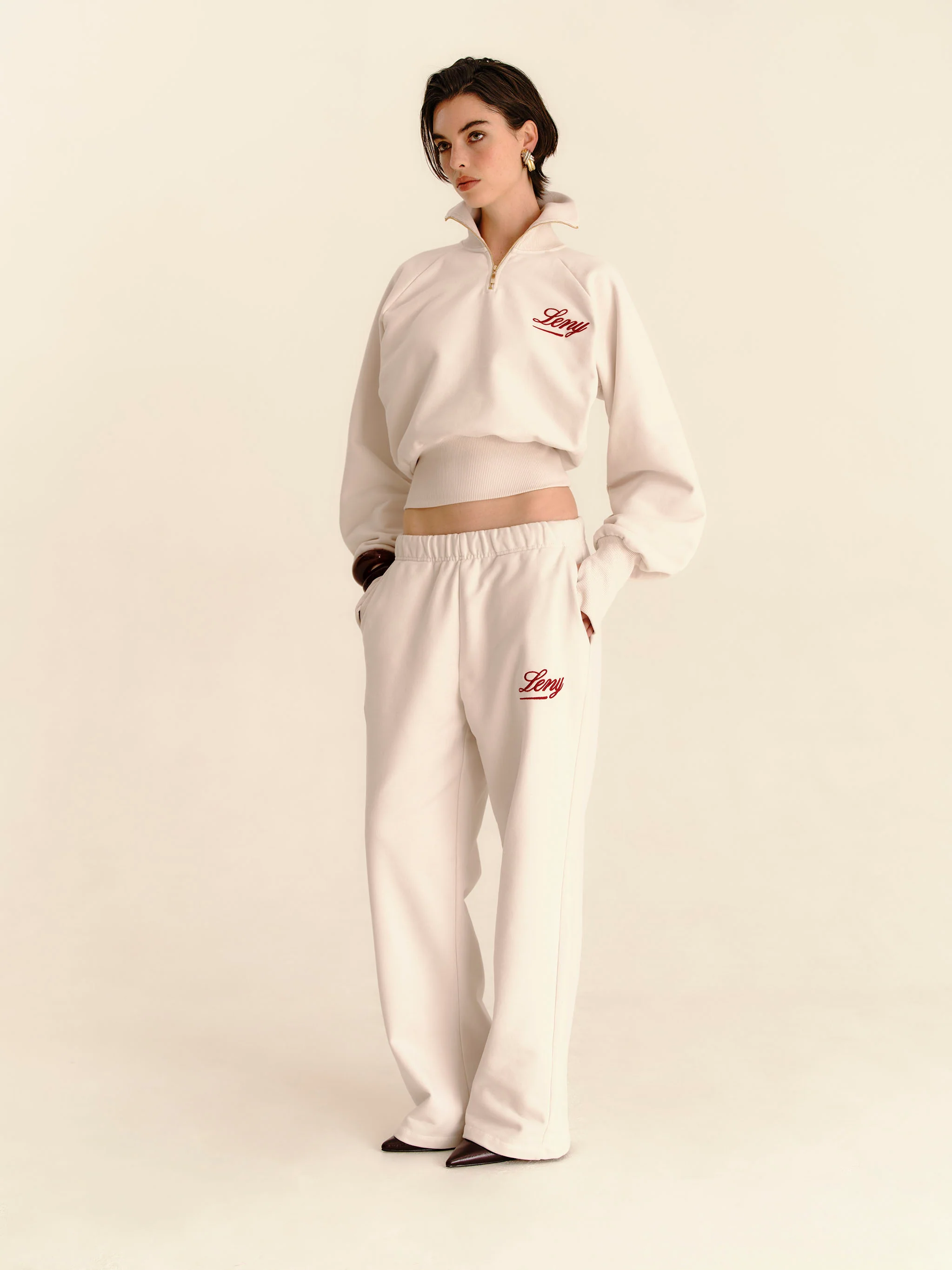 90's Cropped Quarter-Zip - Pearl - Image 4