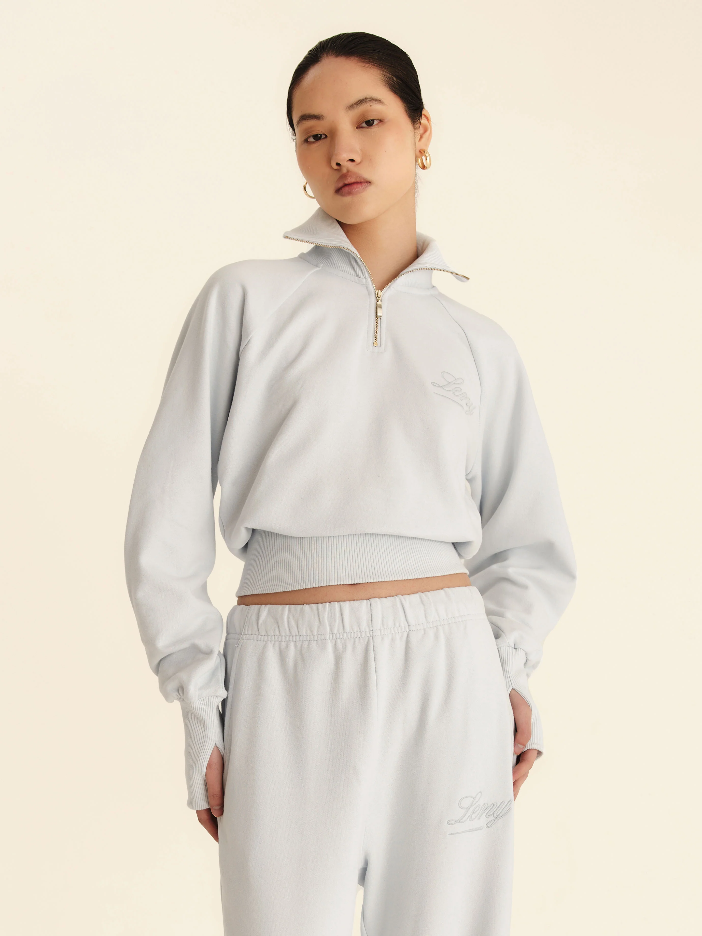 90's Wide-Leg Sweatpants Seasonal - Light Blue - Image 4