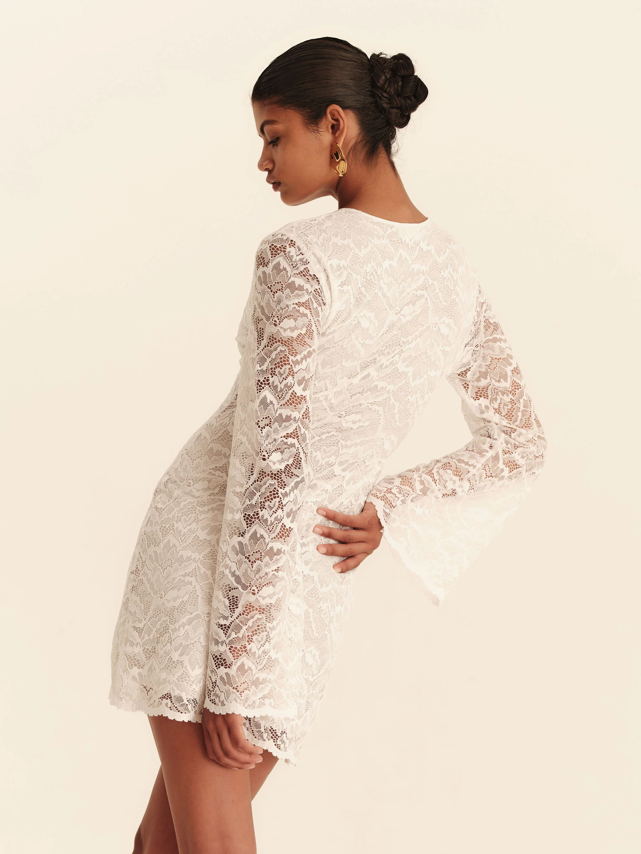 Dolce Lace Dress - Ivory Cream - Image 2