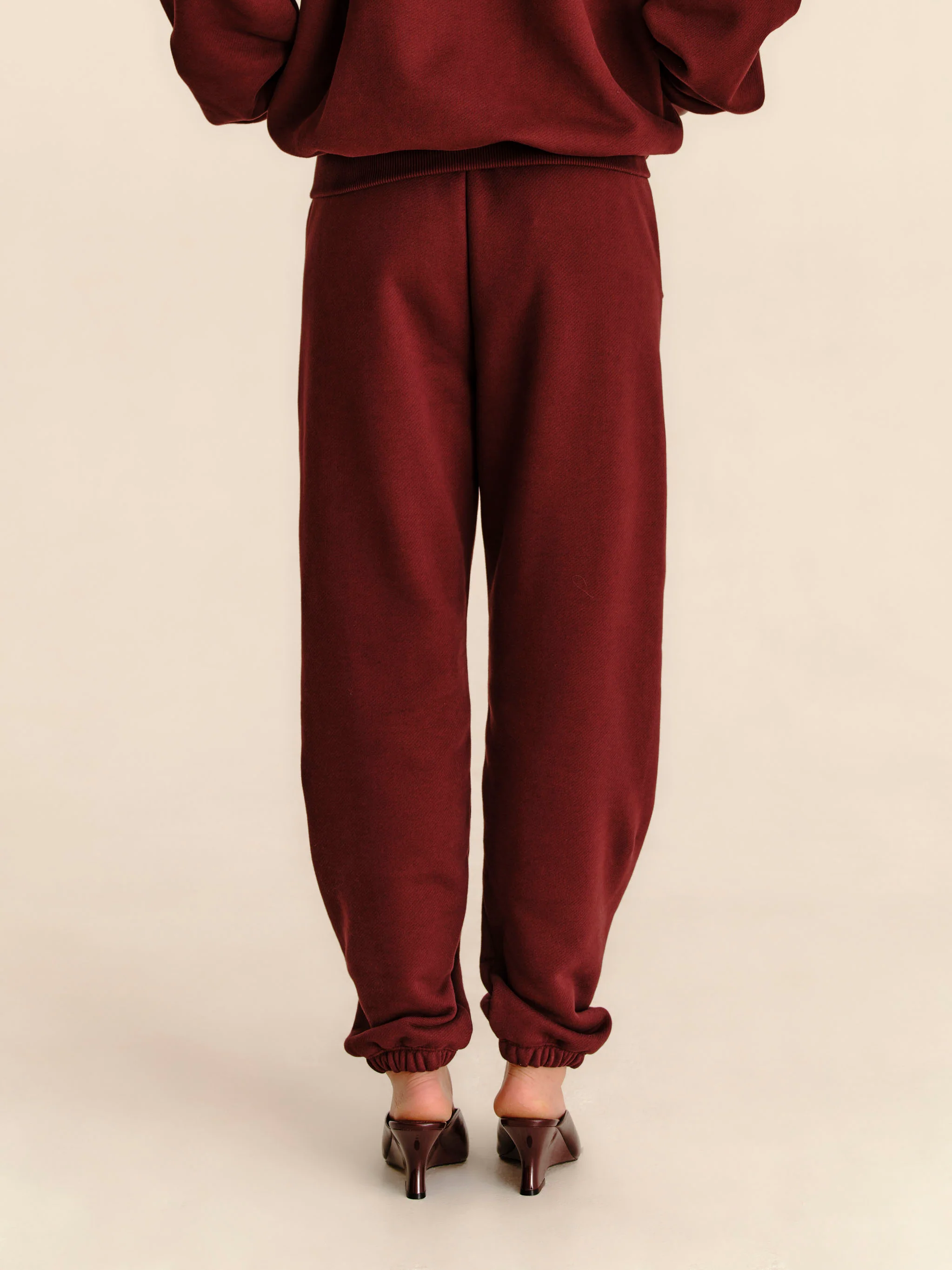 French Terry Sweatpants - Burgundy - Image 3