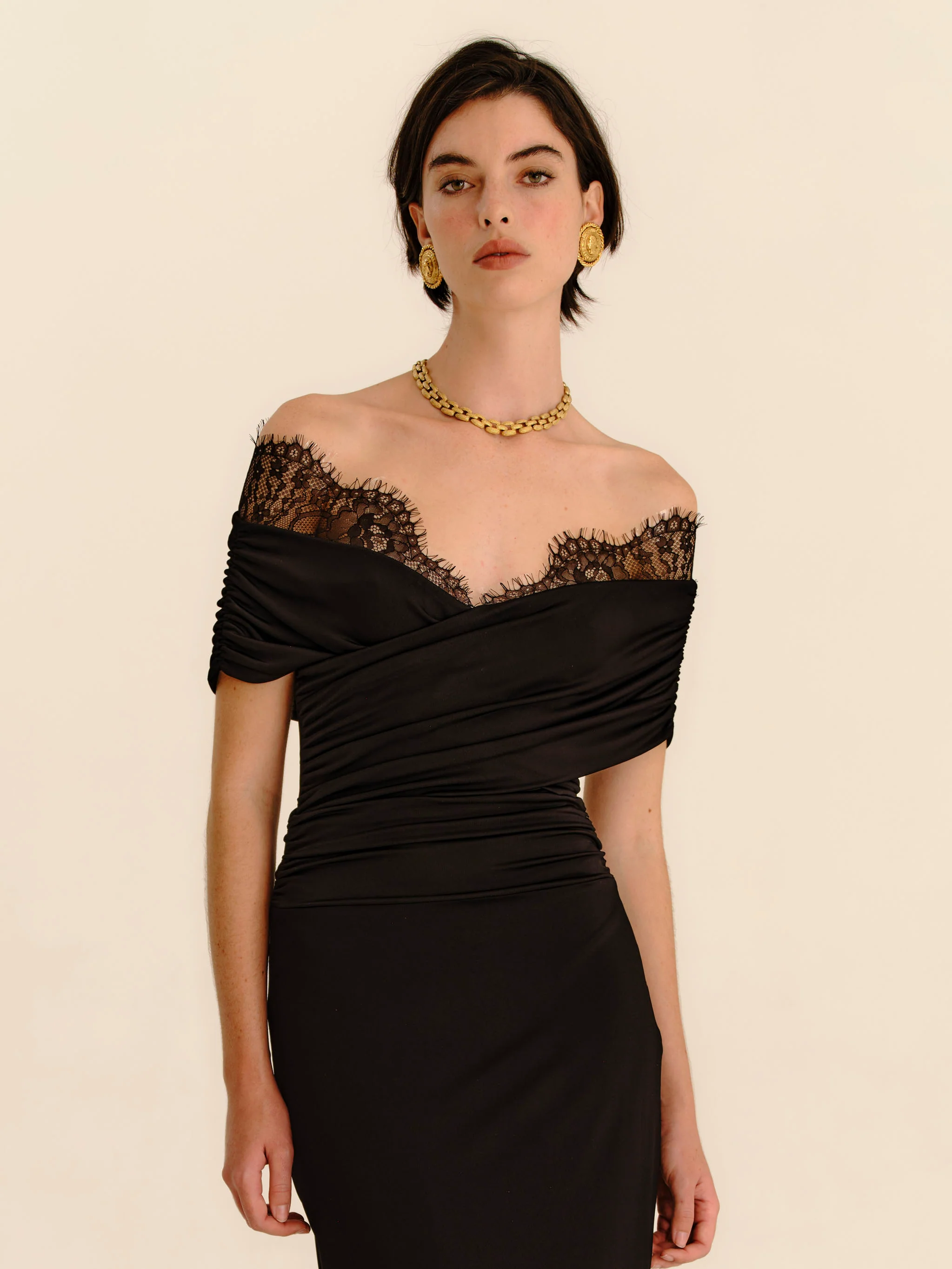 Iris Lace Trim Bodysuit - Jet Black