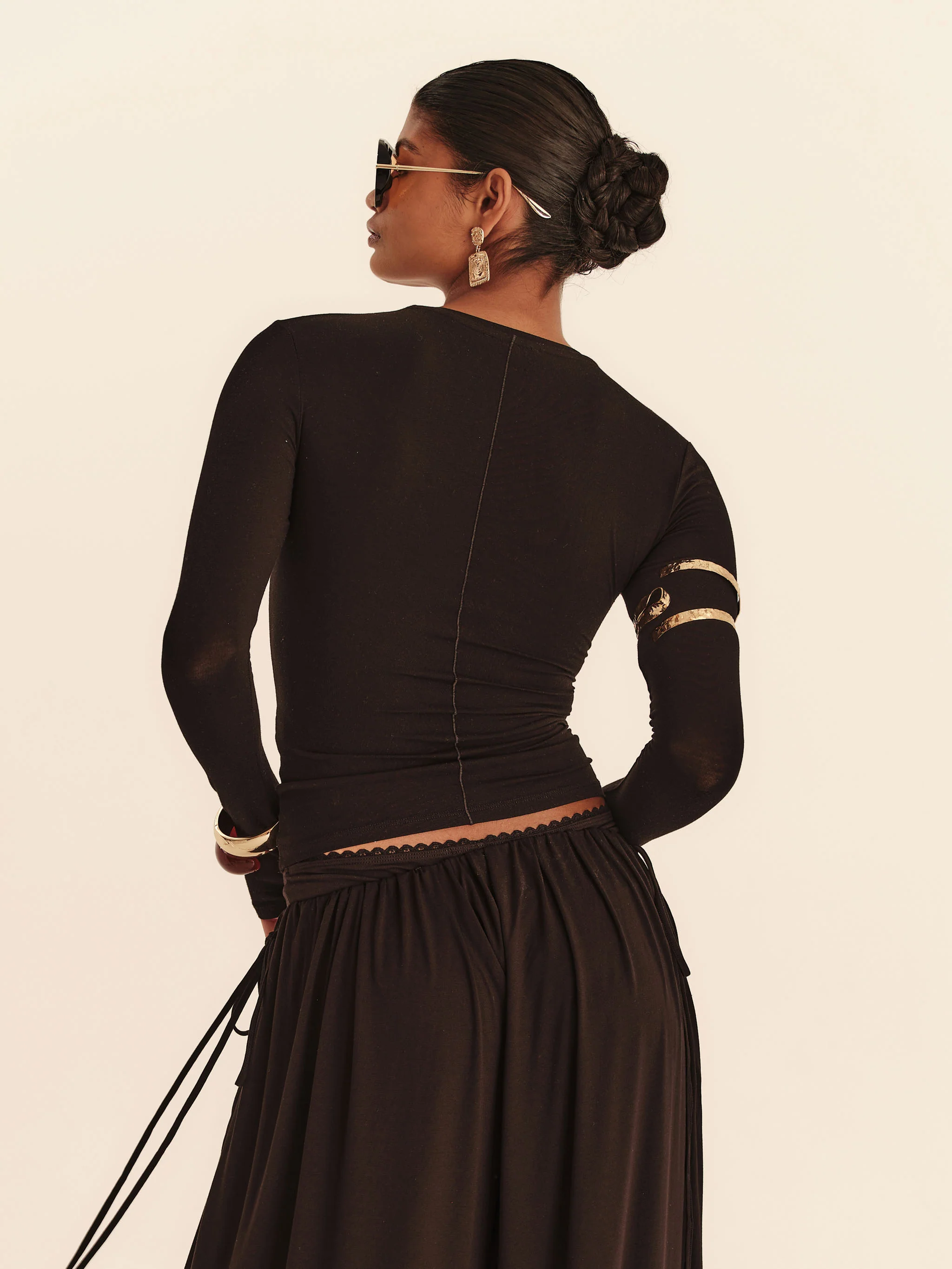 Vesper Long Sleeve Top - Jet Black - Image 2