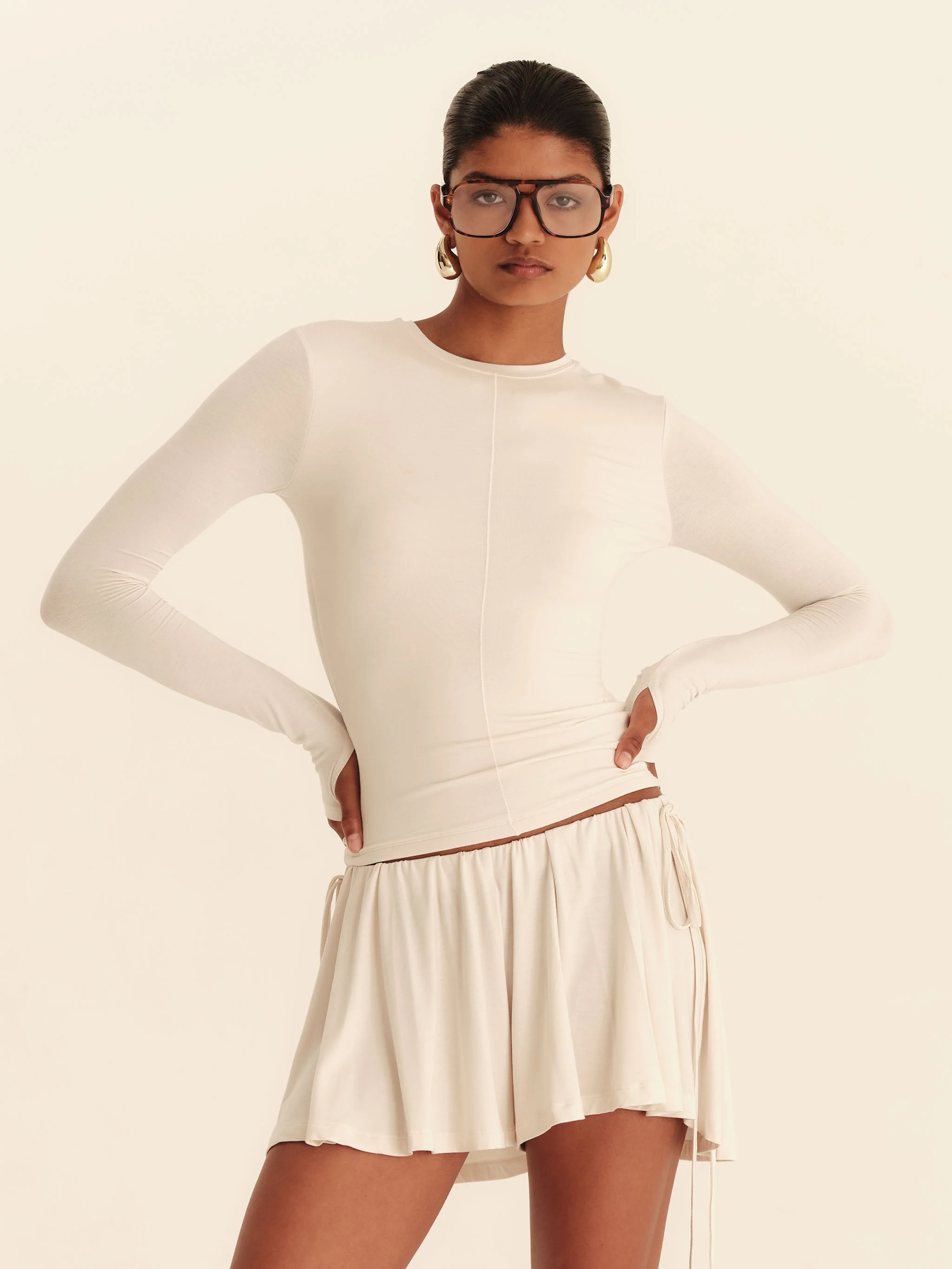 Vesper Long Sleeve Top - Pearl